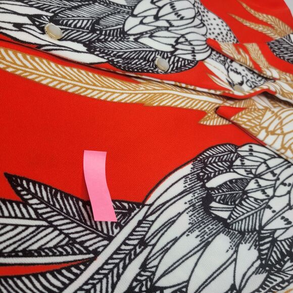 Vintage Hamilton Dallas Parrot Print Button Down Shirt Small Red Orange Gold Bir - Picture 9 of 16
